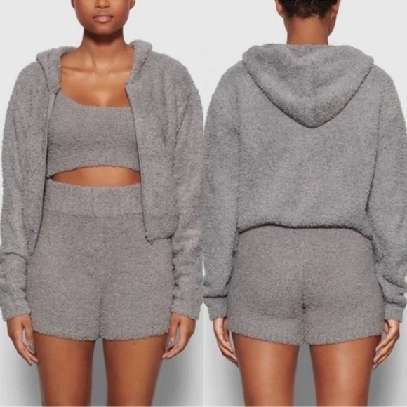SKIMS Cozy Knit Zip Up Hoodie Sherpa Teddy Soft Size S/M - Picture 1 of 11